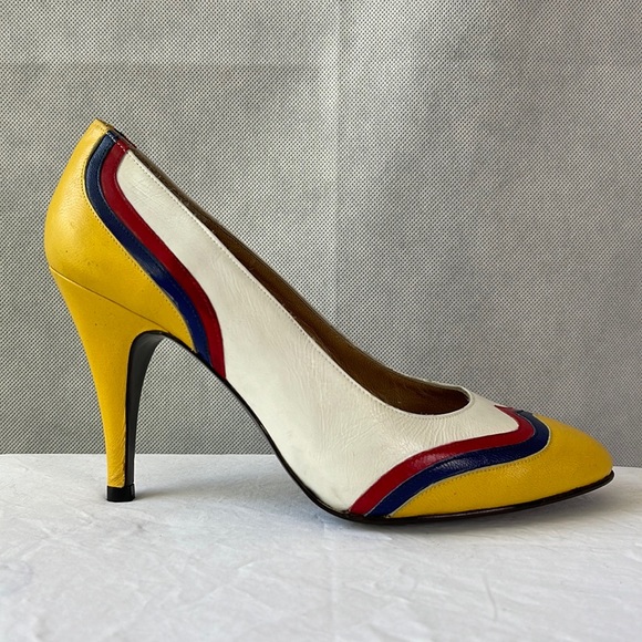 Totar Shoes - Vintage Deadstock 1980’s Color Block Pumps Size 7.5
